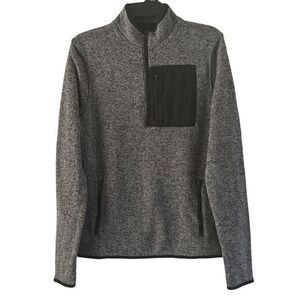 Aeropostale Men's‎ Gray Heather Quarter-Zip Fleece Pullover Sweater S/P